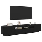 vidaXL Ensemble meuble TV Montage mural 2 Pièces Noir 200 x 35 x 40 cm