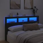 vidaXL Armoire tête de lit avec LED noir 180x17x102 cm
