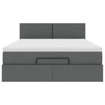 vidaXL Lit ottoman avec matelas gris foncé 140x190 cm tissu