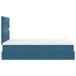 vidaXL Cadre de lit ottoman avec matelas bleu foncé 120x190 cm velours