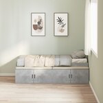 vidaXL Cadre de lit de rangement Gris béton 75x190 cm