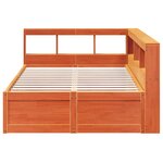 vidaXL Lit bibliothèque sans matelas cire marron 140x190 cm pin massif