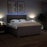 vidaXL Sommier à lattes de lit avec matelas Taupe 180x200 cm Tissu