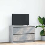 vidaXL Meuble TV gris béton 80x35x54 cm bois d'ingénierie