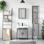 vidaXL Ensemble de meubles de salle de bain 3 Pièces Sonoma gris