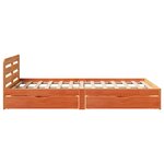 vidaXL Cadre de lit sans matelas cire marron 150x200cm bois pin massif