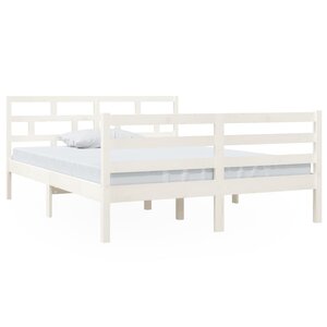 vidaXL Cadre de lit sans matelas blanc bois massif 140x190 cm