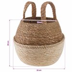 vidaXL Pot de plante avec poignées 2 pc Blanc Ø 22 x 20 cm