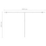 vidaXL Auvent automatique capteur de vent/LED 450x300cm Jaune et blanc