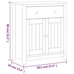 vidaXL Armoire de salle de bain BERG noir 69 5x34x80 cm pin massif