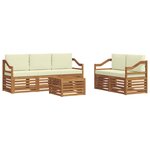vidaXL Ensemble de canapés d'extérieur 6 pc Naturel et Crème