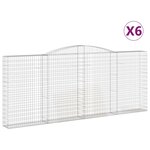vidaXL Paniers à gabions arqués 6 Pièces 400x30x160/180 cm Fer galvanisé