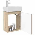 vidaXL Meuble de salle de bain avec robinet Chêne Sonoma