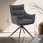 Chaises salle à manger lot de 4 tissu anthracite
