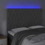 vidaXL Tête de lit à LED Gris foncé 144x7x118/128 cm Velours