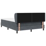 vidaXL Lit à ressorts avec tête de lit Gris foncé 140 x 200 cm Velours