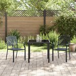 vidaXL Ensemble de salle à manger de jardin 3 pièces en acier anthracite