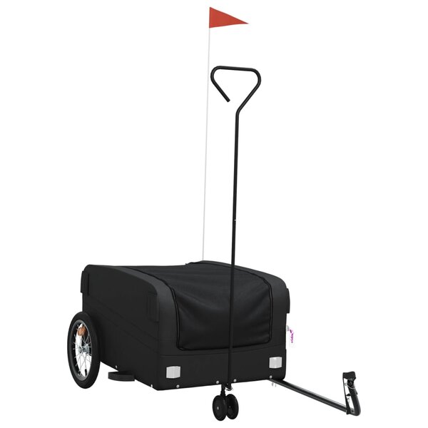 vidaXL Remorque de vélo noir 45 kg fer