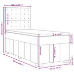 vidaXL Sommier à lattes de lit avec matelas Gris clair 100x200cm Tissu