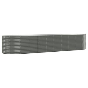 vidaXL Lit surélevé de jardin Acier galvanisé 396x100x68cm gris