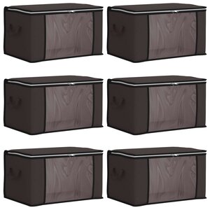 vidaXL Boîte de rangement avec fenêtre latérale transparente 6 pc