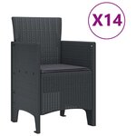 vidaXL Ensemble de salle à manger pour jardin 15 Pièces Anthracite