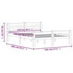 vidaXL Cadre de lit Blanc Bois de pin massif 140x200 cm