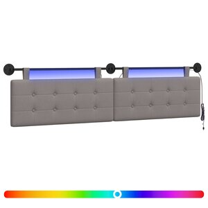 vidaXL Tête de lit suspendue Taupe Tissu
