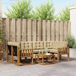 vidaXL Ensemble de canapés d'extérieur 7 pc Naturel et Beige