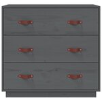vidaXL Buffet Gris 80x40x75 cm Bois massif de pin