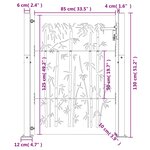 vidaXL Portail de jardin 105x130 cm acier corten design de bambou
