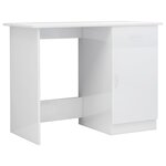 vidaXL Bureau Blanc brillant 100x50x76 cm Bois d’ingénierie