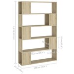vidaXL Bibliothèque/Séparateur de pièce Chêne sonoma Bois d'ingénierie