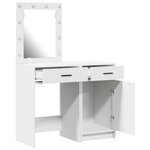 Ensemble de coiffeuse en 2 pièces avec éclairage LED en bois blanc