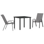 Ensemble de salle à manger de jardin 3 pièces vidaXL Gris et Acier