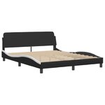vidaXL Cadre de lit avec LED sans matelas Hvar noir et blanc 160x200 cm
