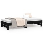 vidaXL Lit coulissant sans matelas noir 2x(90x200) cm