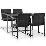 vidaXL Ensemble à manger d'extérieur 5Pièces avec coussins Résine tressée