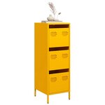 vidaXL Buffet haut jaune moutarde 39x35x103 5 cm acier