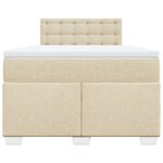 vidaXL Sommier à lattes de lit avec matelas Crème 120x200 cm Tissu