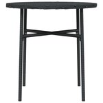vidaXL Table à thé Noir 45 cm Résine tressée
