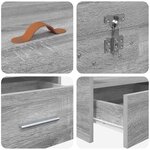 vidaXL Cadre de lit Gris Sonoma 80 x 200 cm Bois d'ingénierie