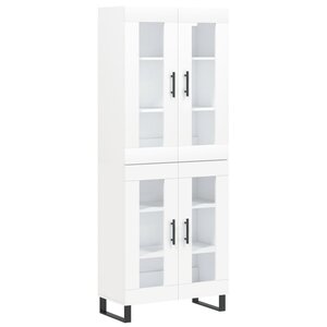 vidaXL Buffet haut Blanc 69 5x34x180 cm Bois d'ingénierie