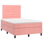 vidaXL Sommier à lattes de lit avec matelas rose 120x190 cm velours