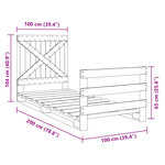 vidaXL Cadre de lit sans matelas avec tête de lit 100x200 cm