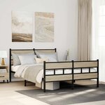 vidaXL Cadre de lit en métal sans matelas chêne sonoma 140x190 cm