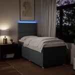 vidaXL Sommier à lattes de lit avec matelas Gris foncé 100x200cm Tissu