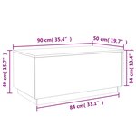 vidaXL Table basse avec lumières LED gris sonoma 90x50x40 cm
