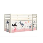 PINO Lit sureleve en pin massif avec sommier Blanc Princesse