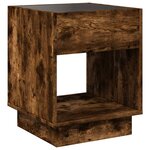 vidaXL Table de chevet avec LED infini chêne fumé 40x40x50 cm